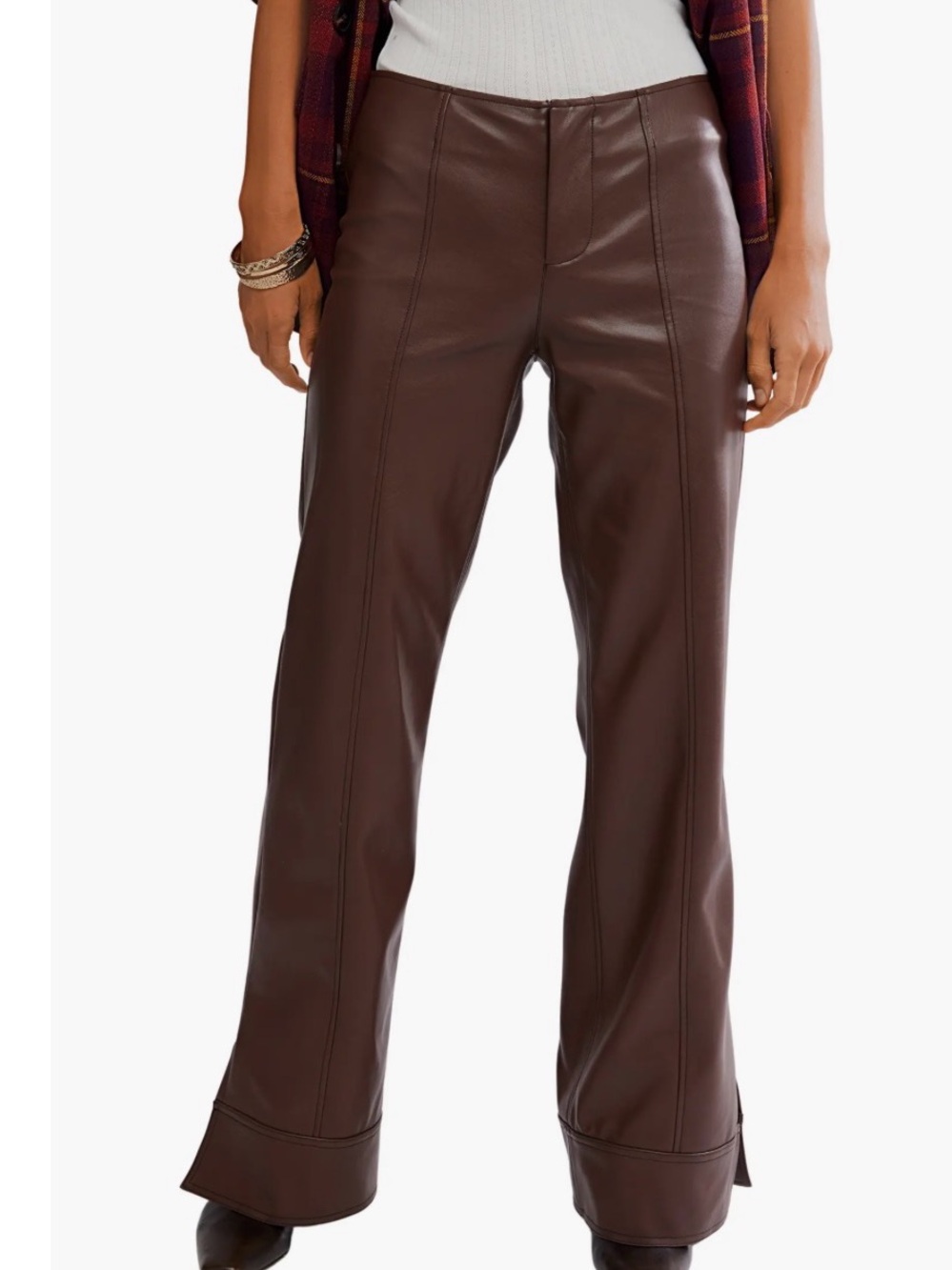We the free womens 2 glow up faux leather pants pitting soul 70s style wide leg